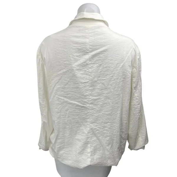 Le Lis White Button Front Notch Collar Pockets Long Sleeve Blazer Coat Jacket M - Image 2