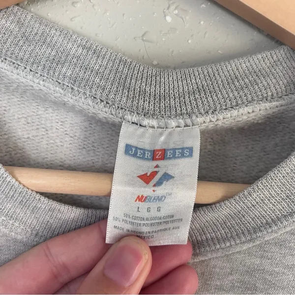 Vintage Jerzees Gray Dog Lover Crewneck Sweatshirt Retro Neutral 90s Large - Image 2