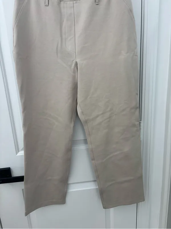 Quince ultra stretch ponte straight leg pants ecru large - Image 4