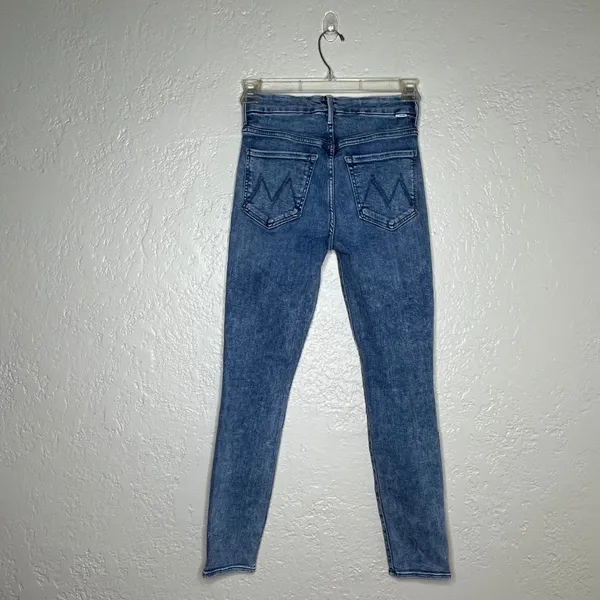 Mother High Waisted Looker Ankle Jeans On The Road Blue Skinny Denim Size 26‎ - Image 4