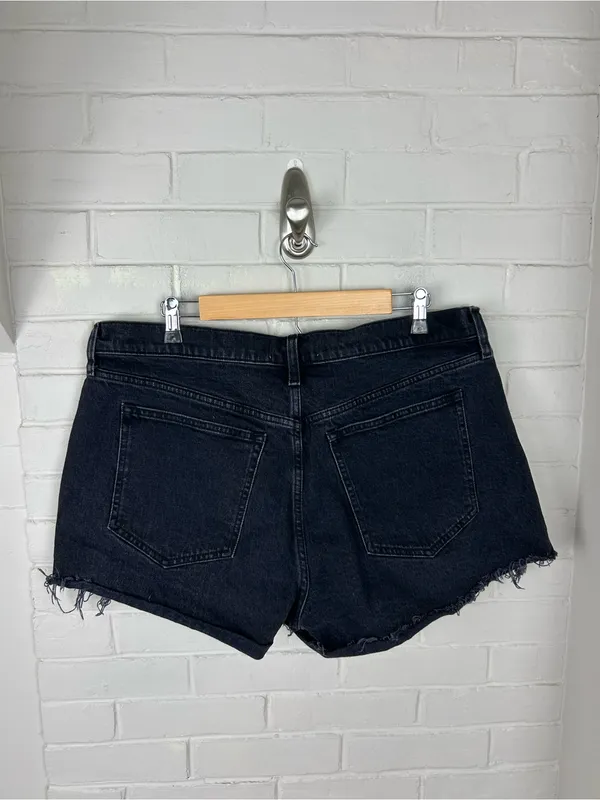 Abercrombie & Fitch The Mom Short High Rise Black Denim Cutoffs Plus Size 33/16 - Image 7