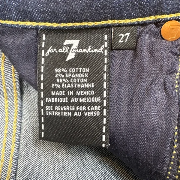 7 For All Mankind Ankle Gwenevere Skinny Jeans Dark Wash Raw Hem Size‎ 27 - Image 6