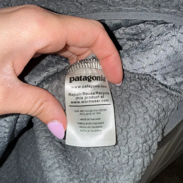 Patagonia Los Gatos Hooded Fleece Pullover Womens Large Gray Excellent‎ 1/4 Zip - Image 4