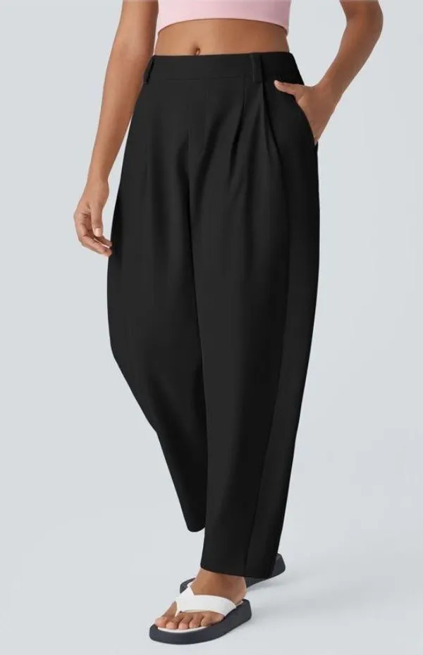 Mid Rise Side Pocket Barrel Leg Work Pants - Image 3