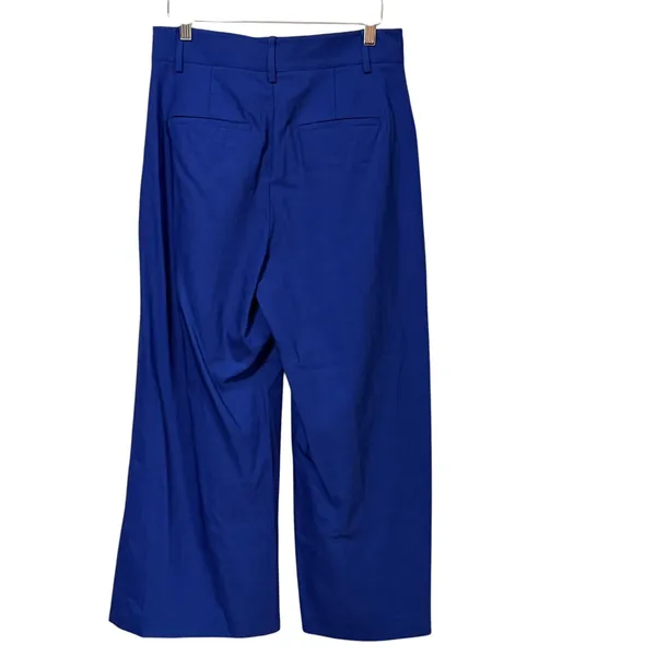 Vince Royal Blue Wide Leg Crop Wool Blend Trousers V535821601 Size 6 - Image 2