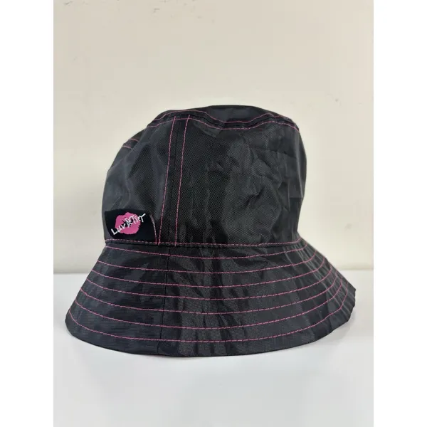 Betsey Johnson Luv Hot Pink Lipstick Reversible Bucket Hat - Image 3