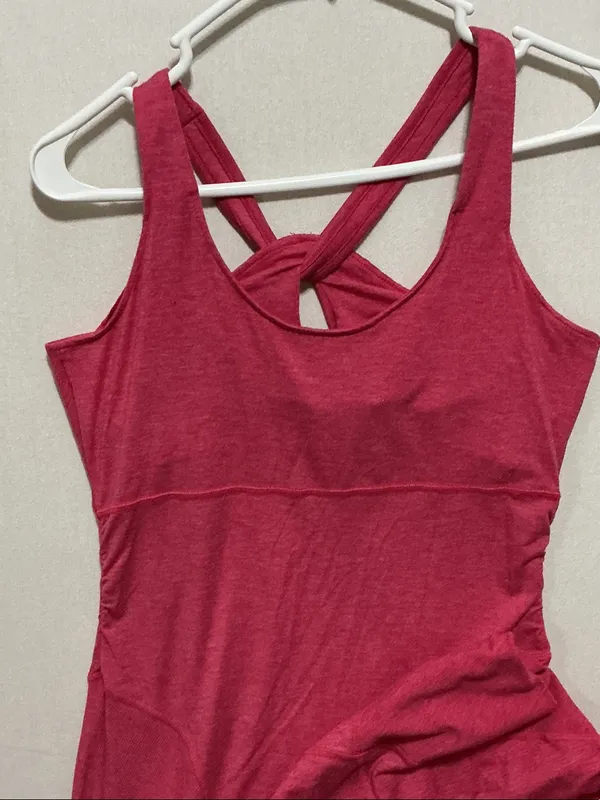 Athleta Raspberry Pink Cross-Back Tank Chemise - Image 2