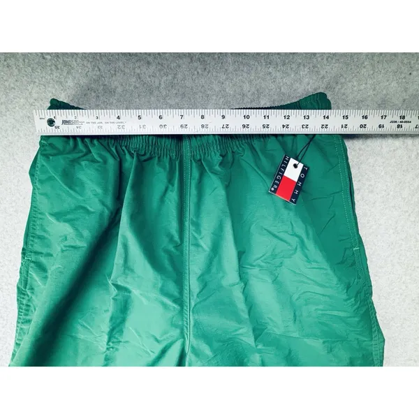 Vintage‎ Tommy Hilfiger Track Pants Green Baggy Windbreaker Logo Mens M NWT 90s - Image 7