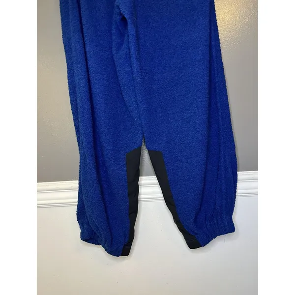 FP Movement Pants Womens Medium Blue Sherpa Fleece Joggers Lined Colorblock - Image 7