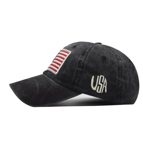 Black American Flag USA Baseball Cap - Tactical Army Cotton Casual Hat - Image 4
