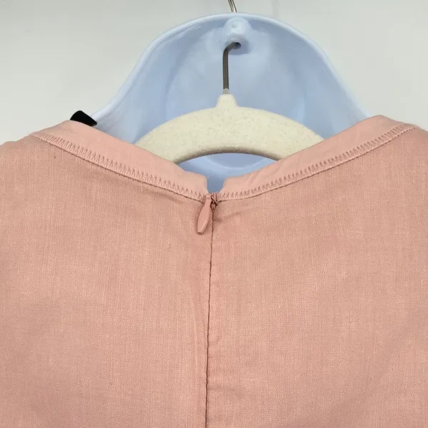 Theory‎ Modern Tea Dress Ballet Pink Organic Crunch Wash Linen Blend Size 8 - Image 5