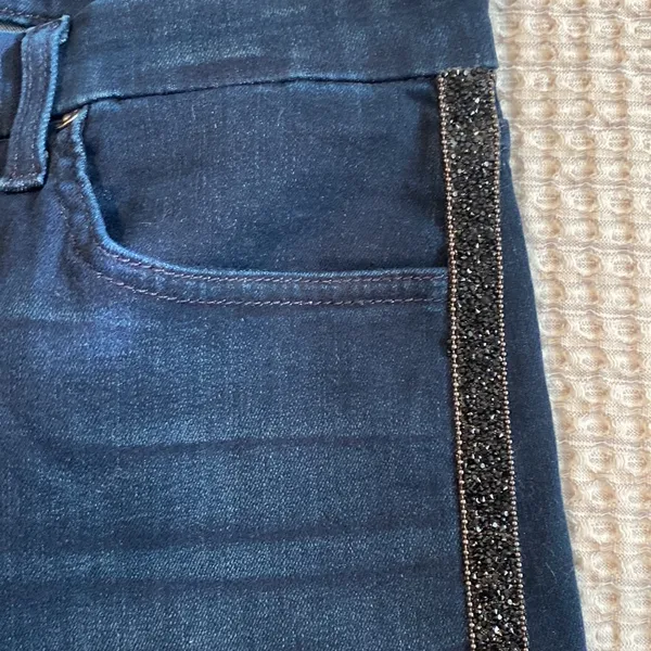 high waisted embellished ankle skinny jeans-Gwenevere - Image 5