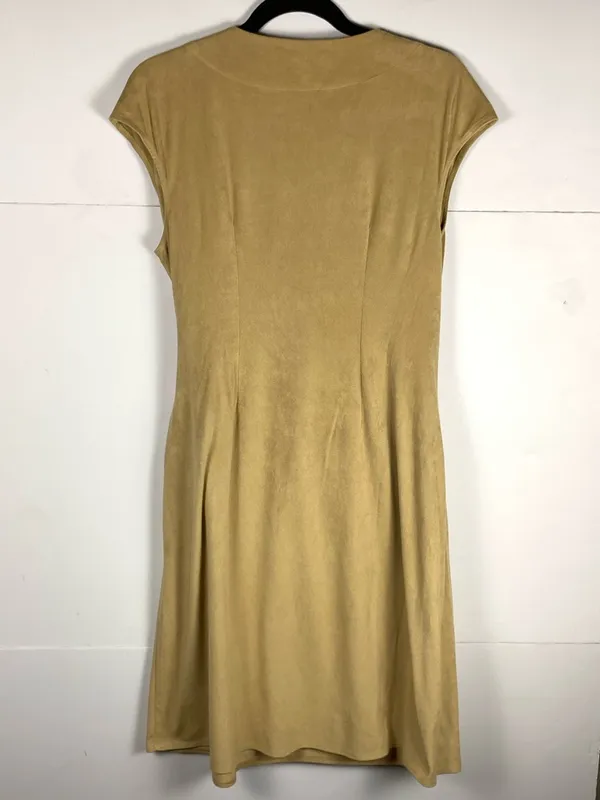 Tommy Bahama Dress M Clara Salina Tan Autumn Wedding Guest Faux Wrap Midi - Image 9