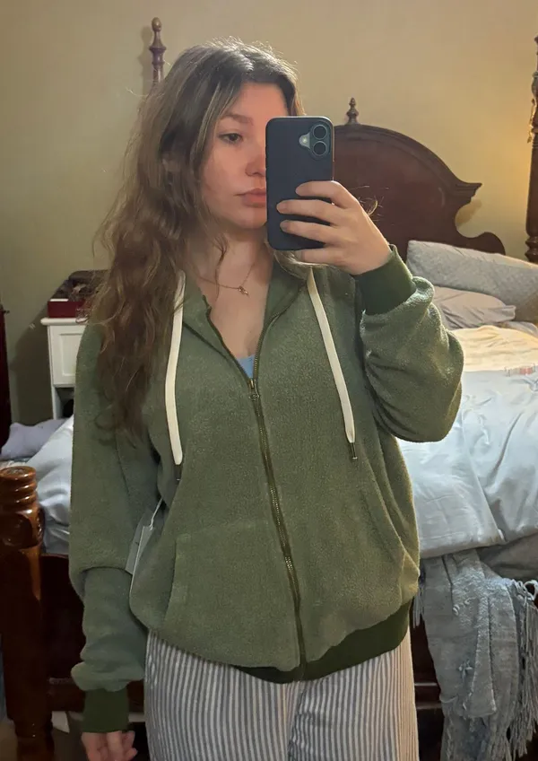 green unisex zip up - Image 3