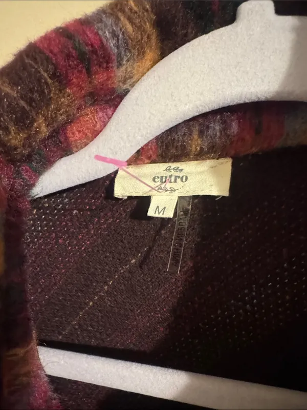 entro Plaid Multicolor Wool Blend Jacket - Pink, Green, Black - Image 3