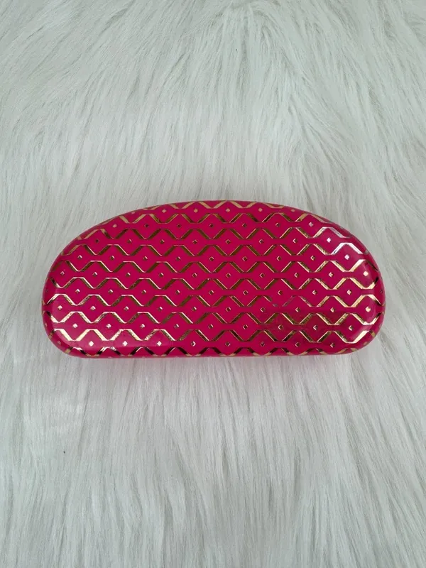 Used Pink Hard Shell Clam Shell Sunglasses Case Travel Storage - Image 3