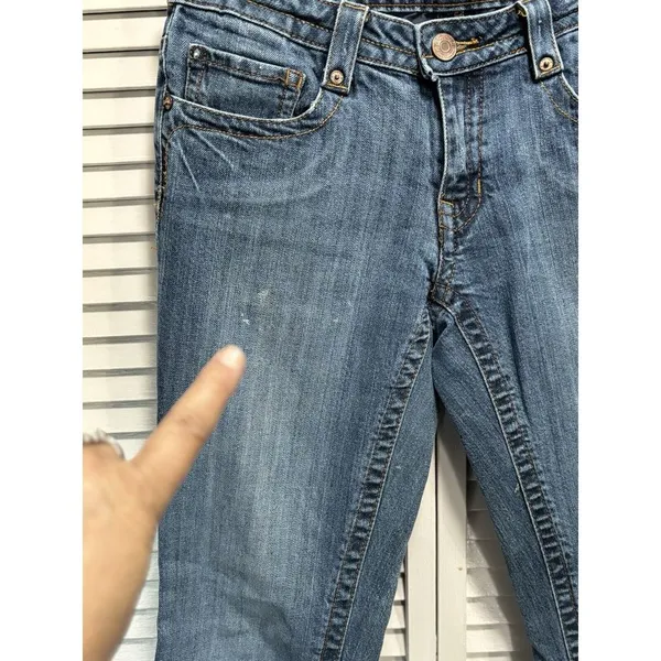SEVEN 7 Denim Med‎ Wash Denim Jeans Stitching Studs Size 30 Low Rise - Image 2