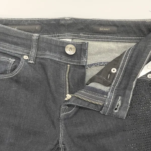 Cache Skinny Low Rise Jeans Women‎ 2 Black Rhinestone Stretch Y2K McBling - Image 8