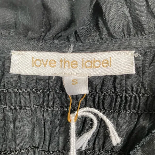Love The Label Anthropologie Black Smocked Puff Sleeve Blouse Sz.S NWT - Image 9