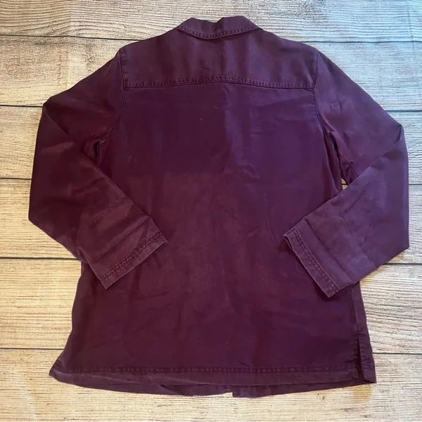 Vintage 90s Cherokee Oversized Button‎ Up Womens Small Pockets Maroon Artsy Boho - Image 6