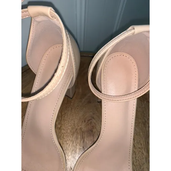 SHEIN Women's Beige Slingback Sandals Size 10 Block Heel Ankle Strap Party‎ - Image 2