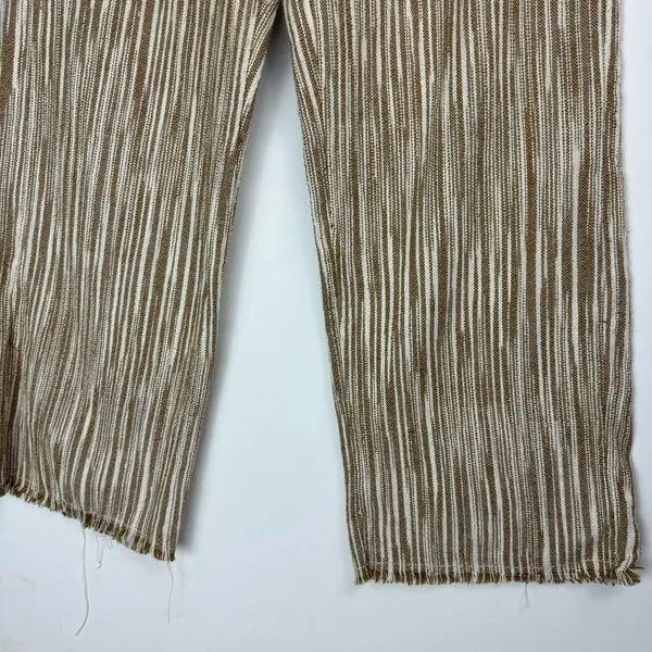 Free People Marta Yarn Dye Trouser Pants Sz 4 Stripe Wide Leg Cotton - Image 10