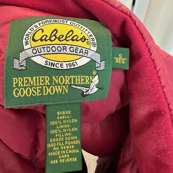 Cabela’s Premier Northern Goosedown‎ 650 Red Puffer Vest Women’s Small - Image 3