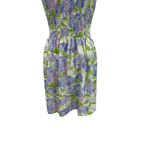 Hill House Home Lilou Nap Dress Hydrangea Floral Smocked Mini Purple White XS - Image 6