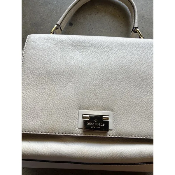 Kate Spade New York MAGNOLIA PARK LARGE LAUREL Tote Leather Bag Purse Cream - Image 13