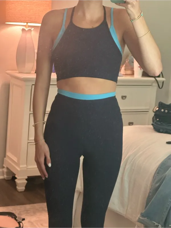 Beyond Yoga Spacedye layered bra & leggings - Image 2