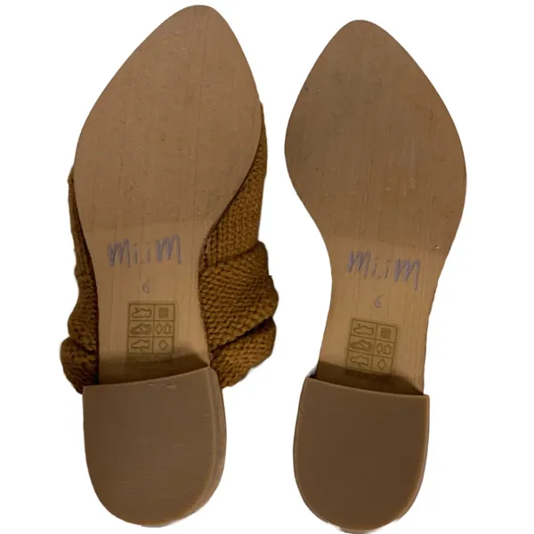 Mi.Im Brown Leather & Knit Sweater Fabric Flat Mule Slide Shoes (6m) - Image 11