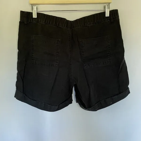 Faded Glory linen and cotton black shorts drawstring pockets‎ casual summer - Image 6