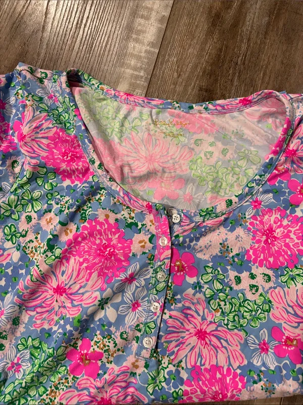 Lilly Pulitzer PJ Knit Henley Top Lil Soiree All Day - Image 7