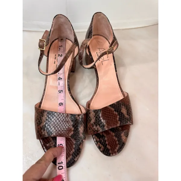 AGL Snake Embossed Brown Strappy Block Heel Sandals EU 39.5 - Image 6