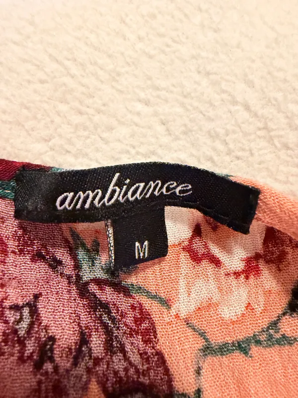Ambiance Peach Floral Romper with pockets - Image 4