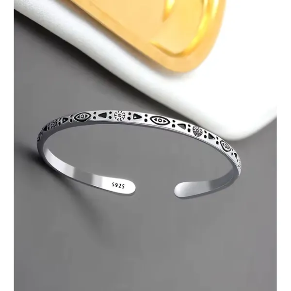 NEW Engraved 925‎ Sterling Silver Adjustable Cuff Bracelet - Image 9