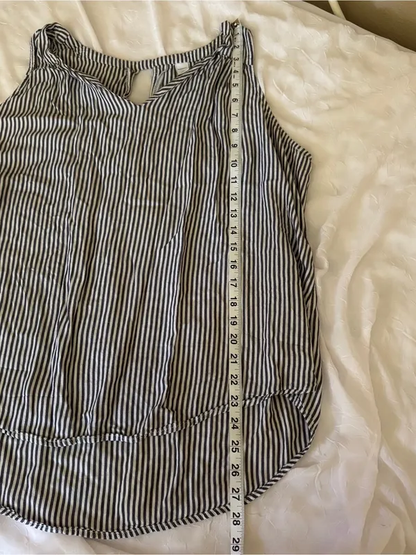 Coastal grandma flowy nautical stripe tank / Old Navy Black XL - Image 7