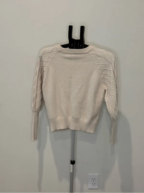 Tahari Ivory Cable Knit Sweater Small - Image 5