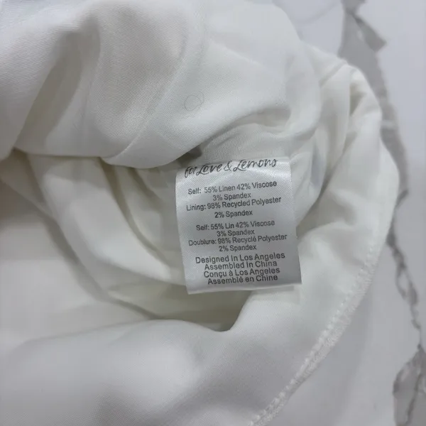 For Love And Lemons Dress Size Medium White Black Polka Dot Mini Linen Blend - Image 12