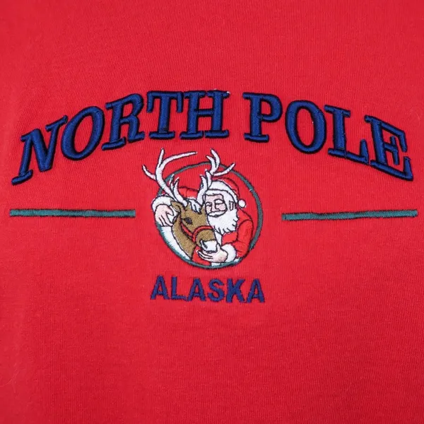 Vintage 90s North Pole Alaska Embroidered Christmas Shirt - Image 4