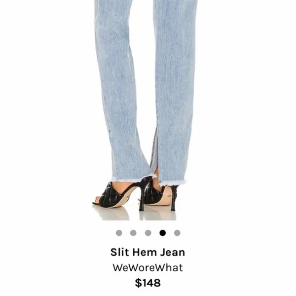 Weworewhat High Rise Slit Hem Denim Light Wash Blue Jeans 25 - Image 3