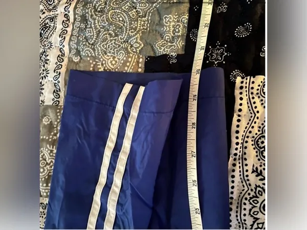 ASICS Retro Tear Away Nylon Pants Royal Blue with White Side Stripes Small - Image 6