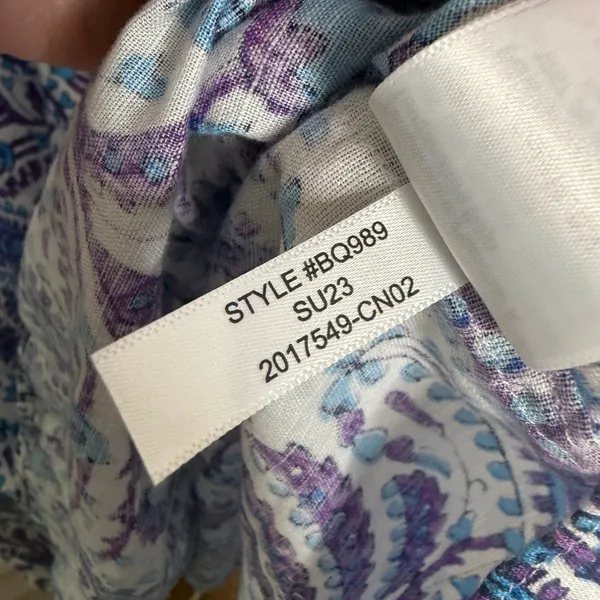 J.Crew Smocked Back-Cutout Paisley Maxi Dress Blue Purple Women Size M - Image 6