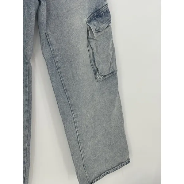 Indigo Rein Juniors' High-Rise Skater Wide-Leg Light‎ Wash Jeans Size 7x32 Q0021 - Image 5