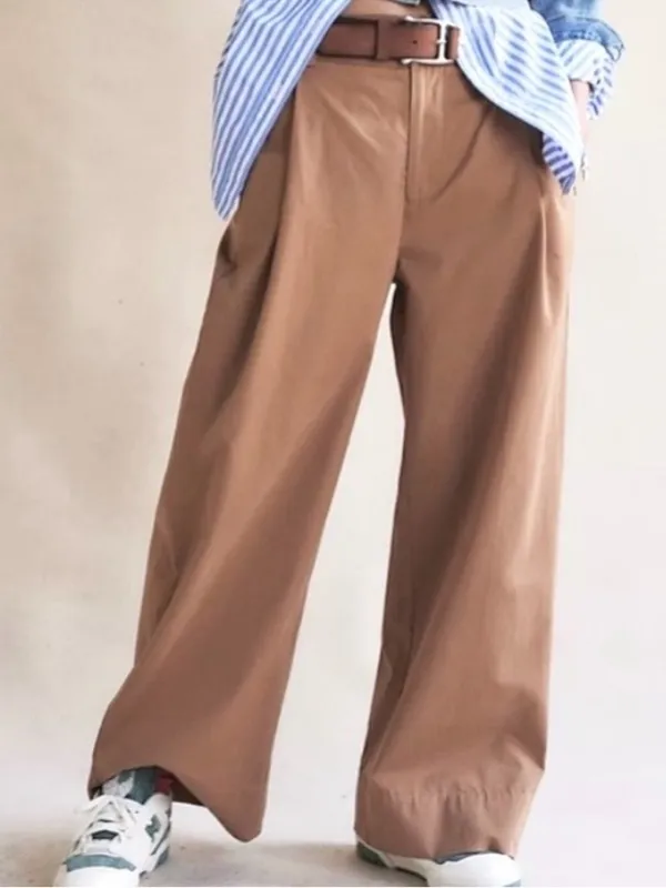 NWT Free People Wide Leg Buckle Back Pants Tobacco Brown Size 12 Retail $148.00 - Image 2