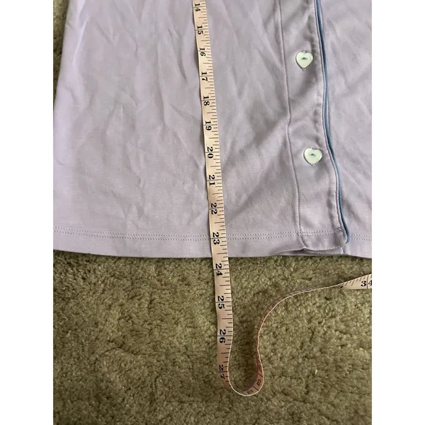New Rare Roller Rabbit Monkey Embroidered Polo PJ Pajama Shorts Shirt Lavender M - Image 16