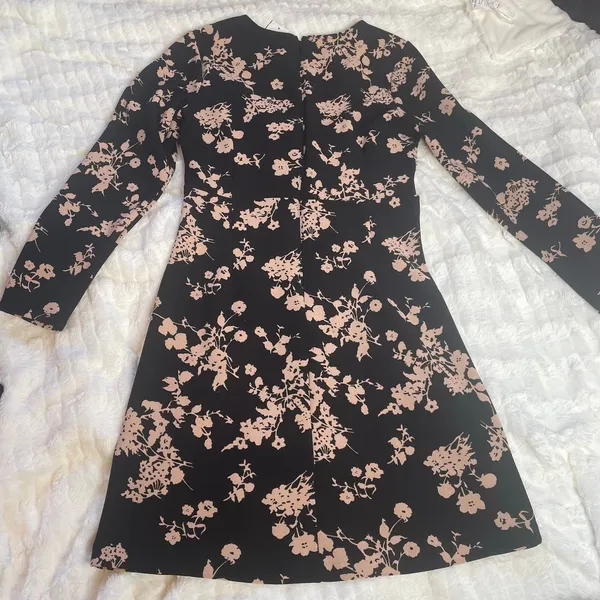 ABERCROMBIE & FITCH NWT Black Floral Dress Longsleeve‎ Medium - Image 5