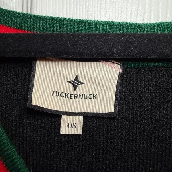 Tuckernuck‎ Knit Poncho Black Green Red OS Preppy Equestrian Work Office - Image 5