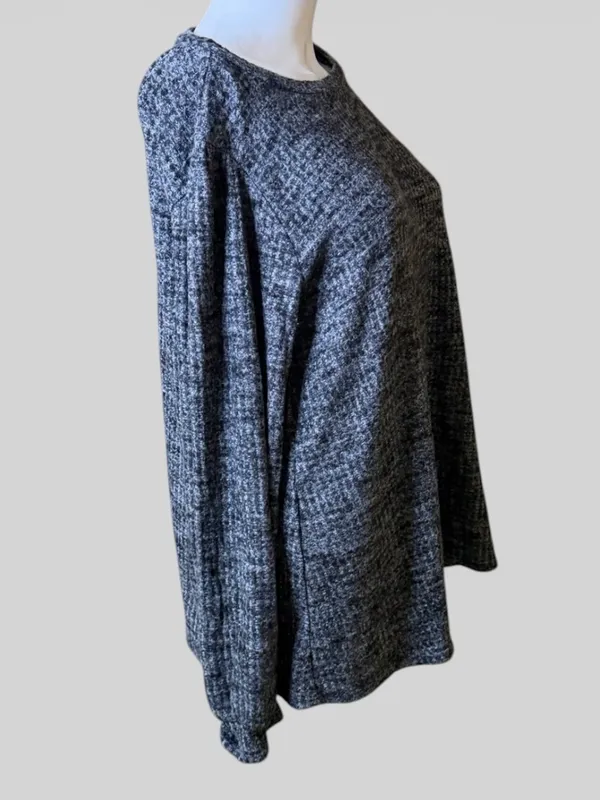 Relaxed Heather Charcoal Pullover Sweatshirt Gray Size L - Image 3