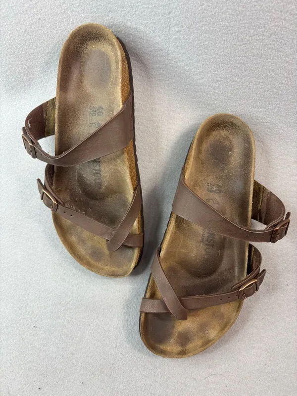 Birkenstock 9 40 Bohemian Brown Leather Cross-Strap Sandals - Image 3